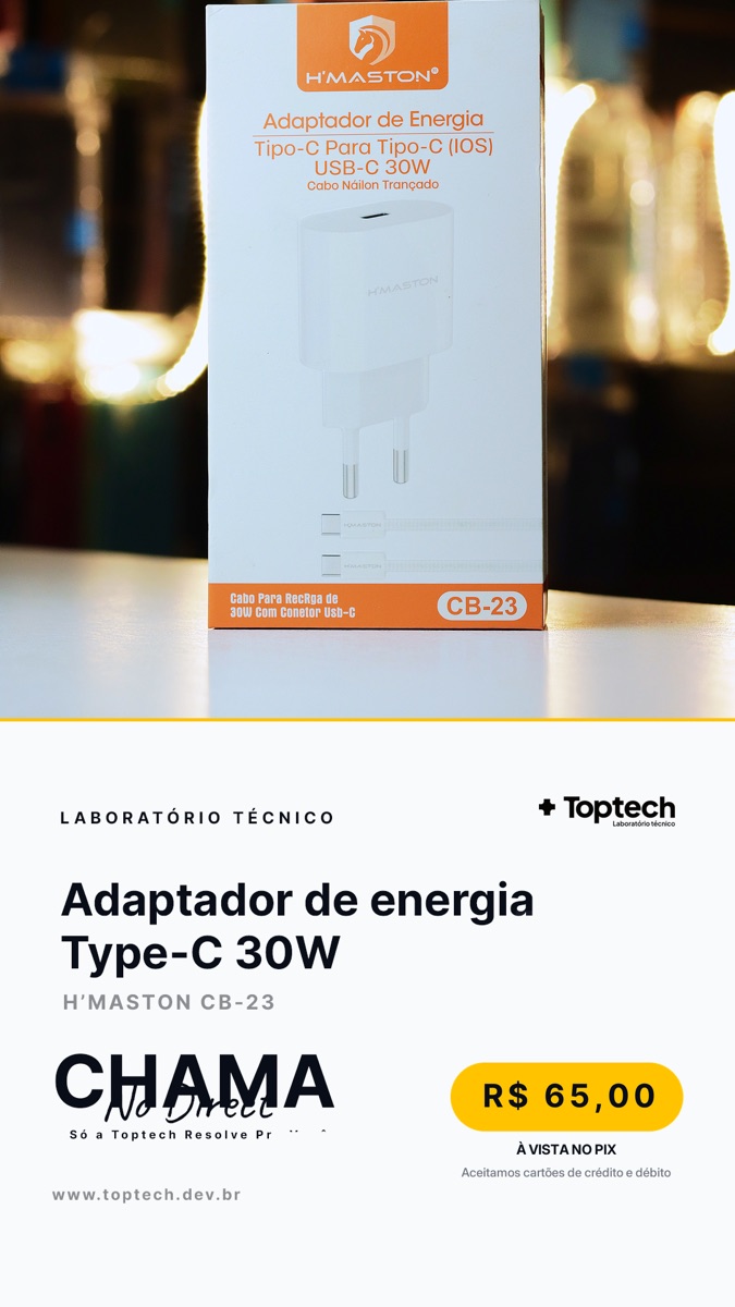 Adaptador de energia Type-C 30W H'Maston