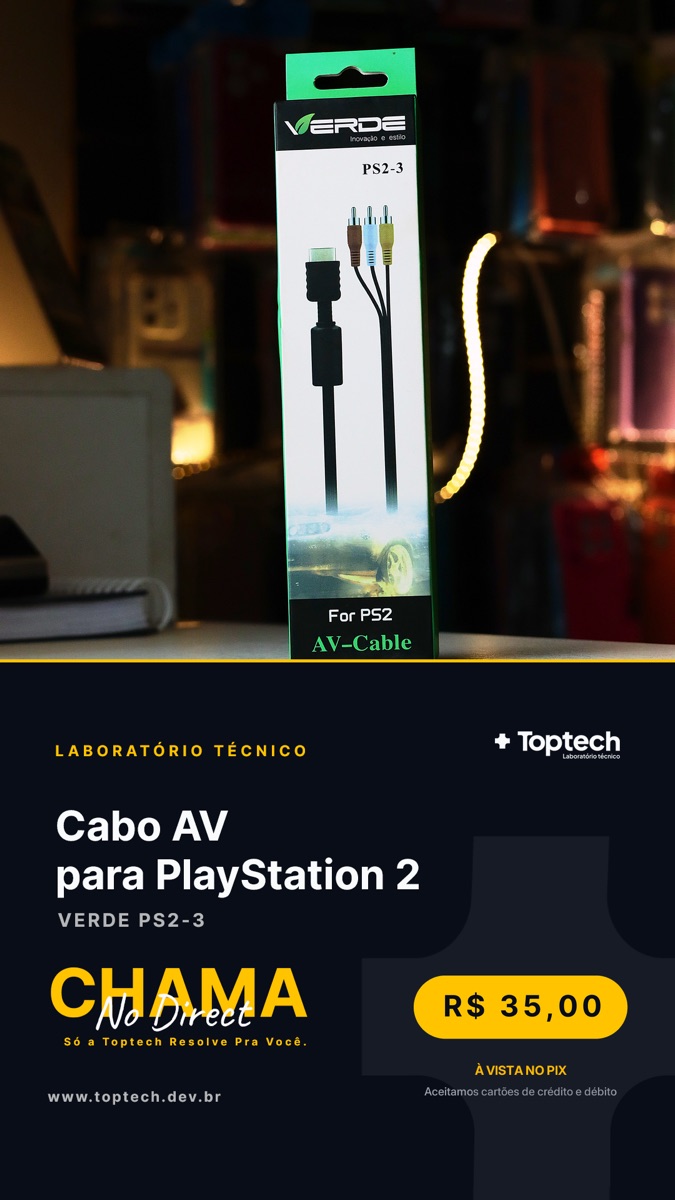 Cabo AV para PlayStation 2 Verde