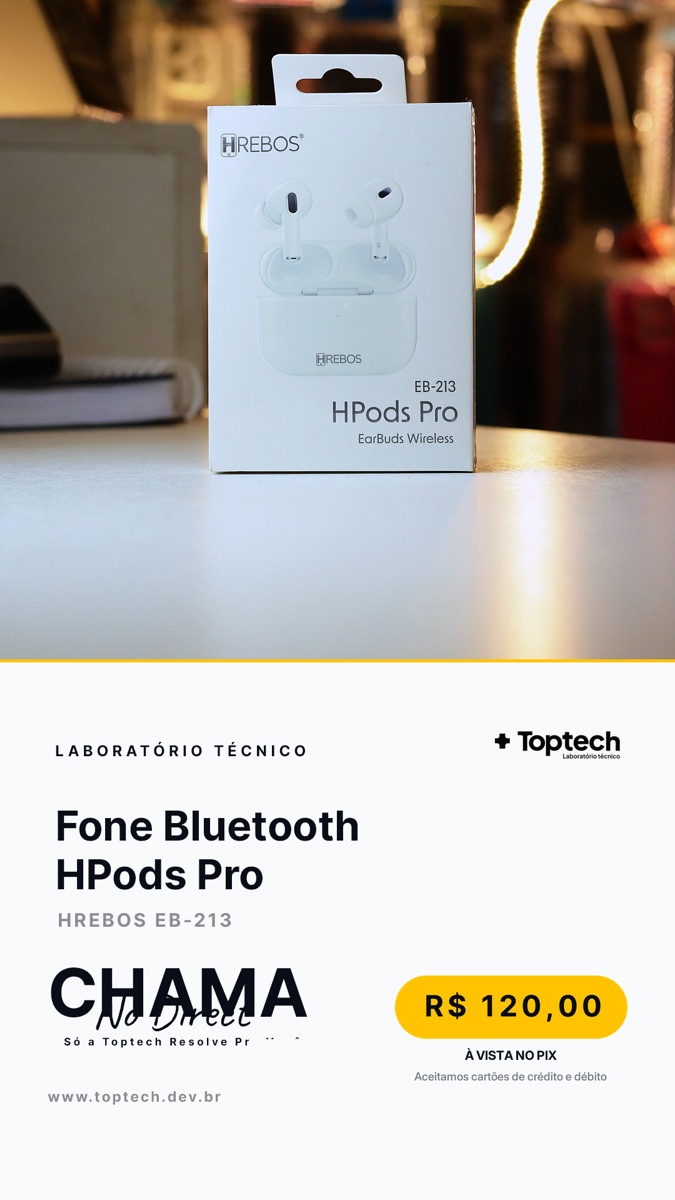Fone Bluetooth HPods Pro Hrebos