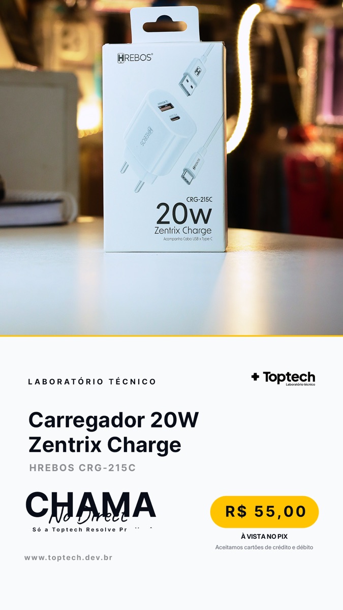 Carregador 20W Zentrix Charge Hrebos