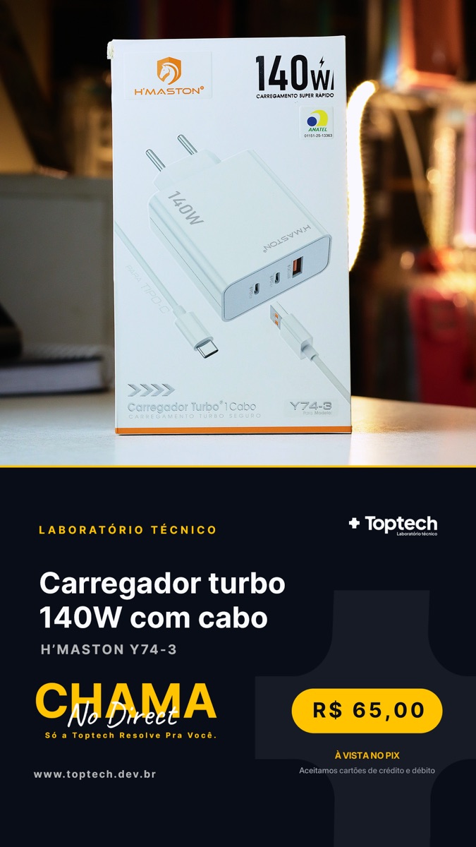 Carregador turbo 140W com cabo H'Maston