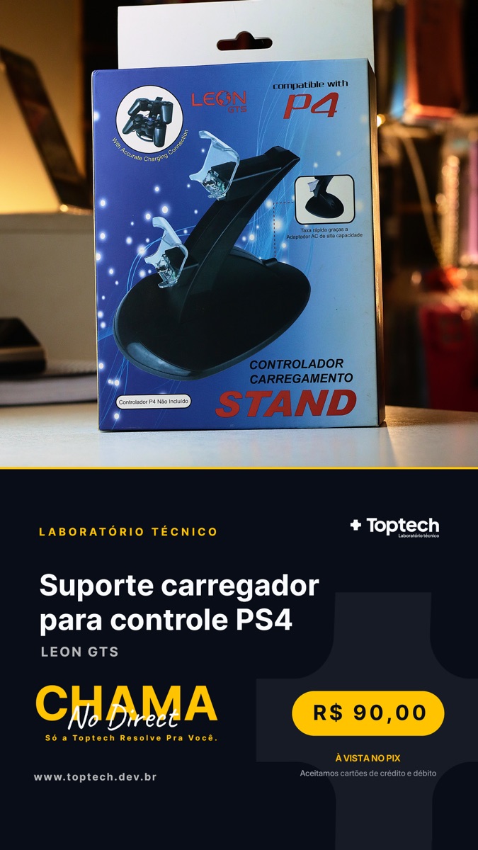 Suporte carregador para controle PS4 Leon GTS