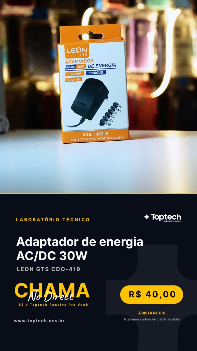 Adaptador de energia AC/DC 30W Leon GTS
