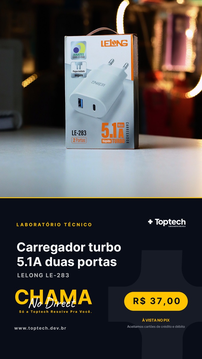 Carregador turbo 5.1A duas portas Lelong