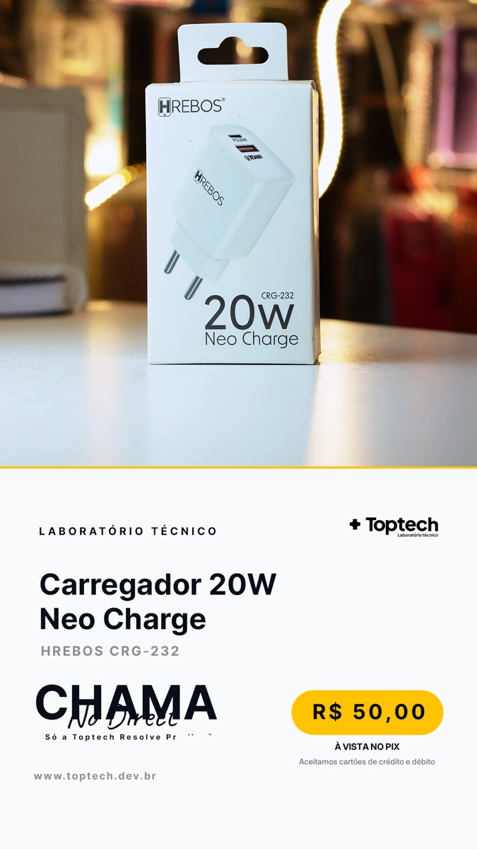Carregador 20W Neo Charge Hrebos