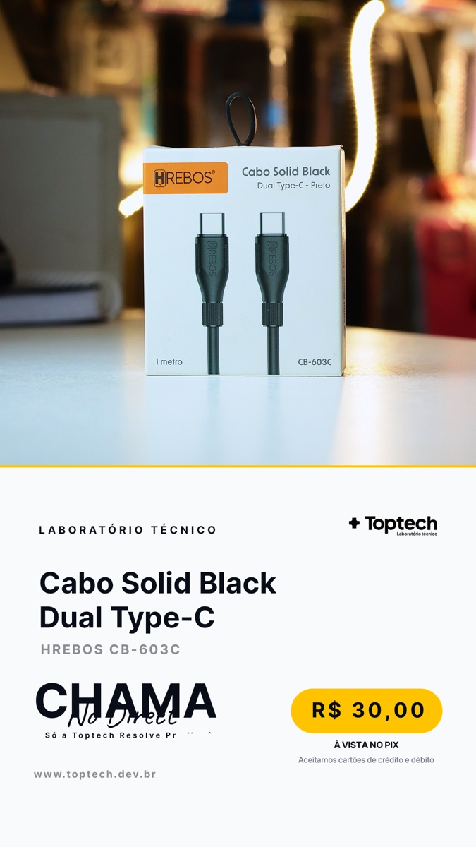 Cabo Solid Black Dual Type-C Hrebos