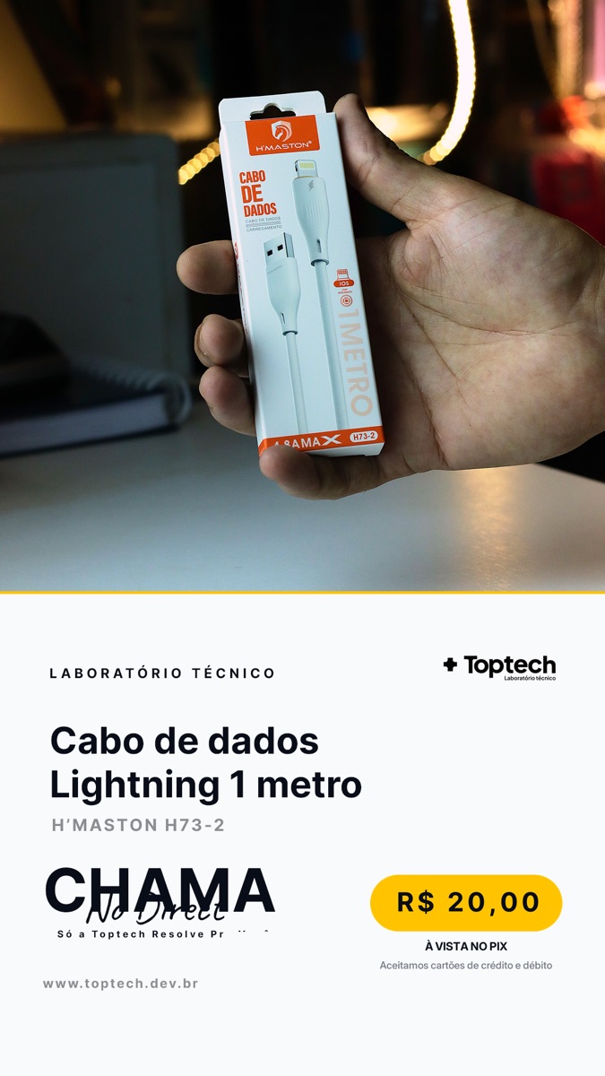 Cabo de dados Lightning 1 metro H'Maston