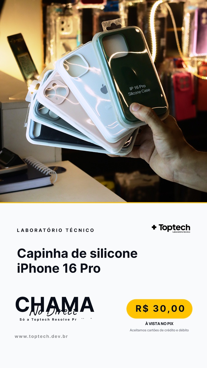Capinha de silicone iPhone 16 Pro
