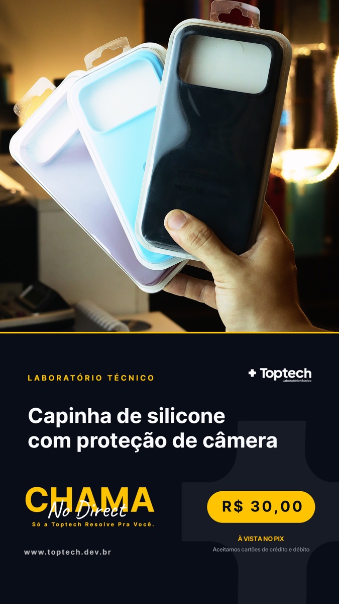 Capinha de silicone com proteção de câmera