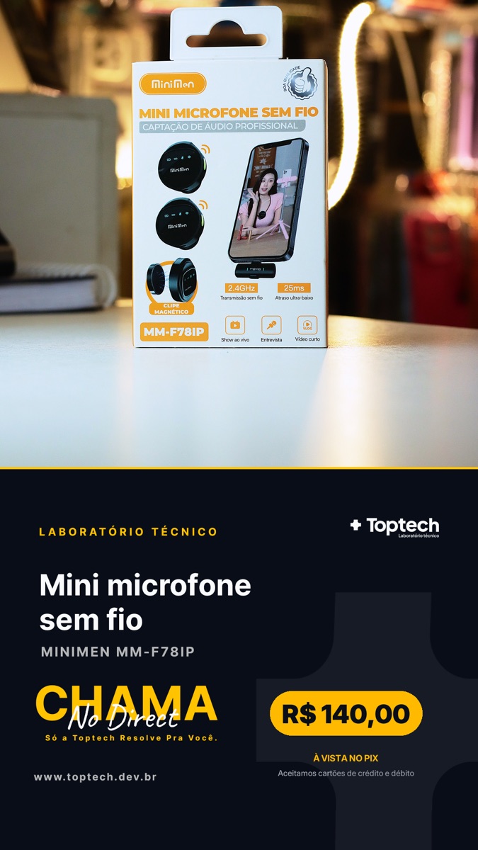 Mini microfone sem fio Minimen
