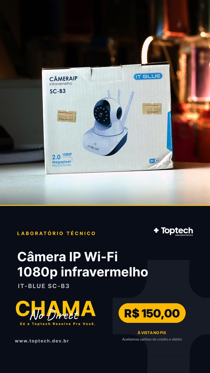 Câmera IP Wi-Fi 1080p infravermelho IT-Blue