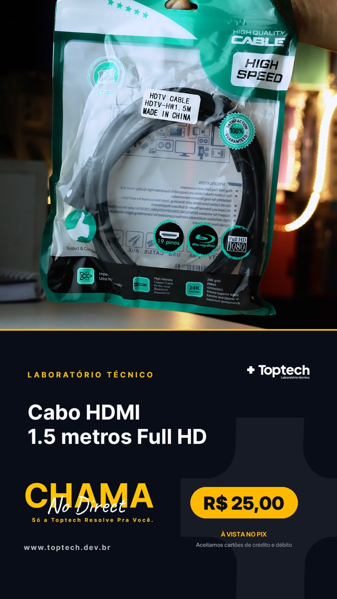 Cabo HDMI 1.5 metros Full HD