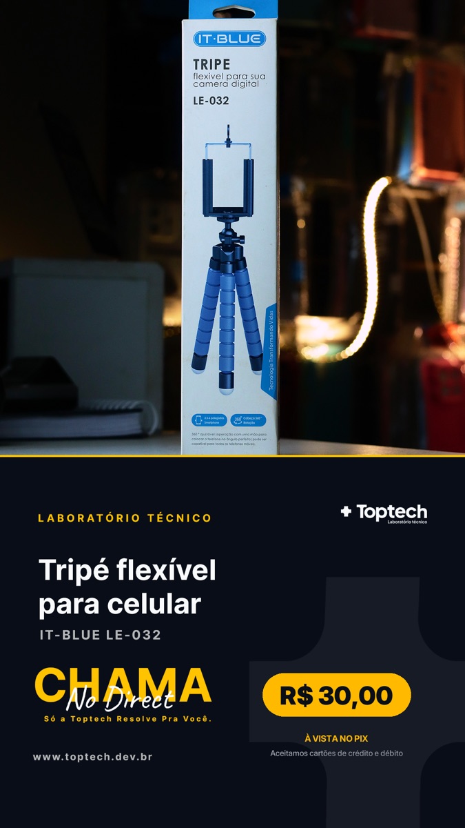Tripé flexível para celular IT-Blue