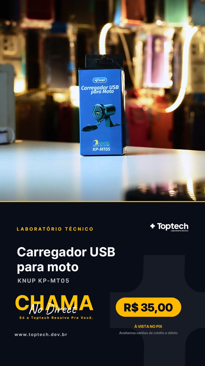 Carregador USB para moto Knup