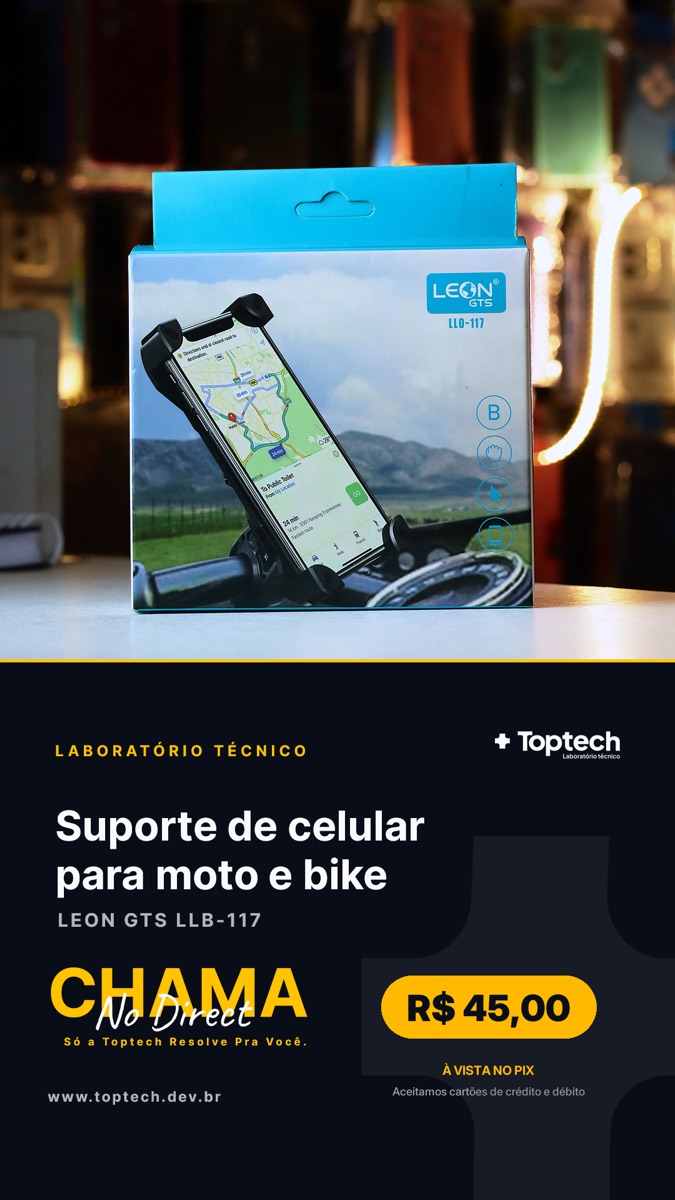 Suporte de celular para moto e bike Leon GTS
