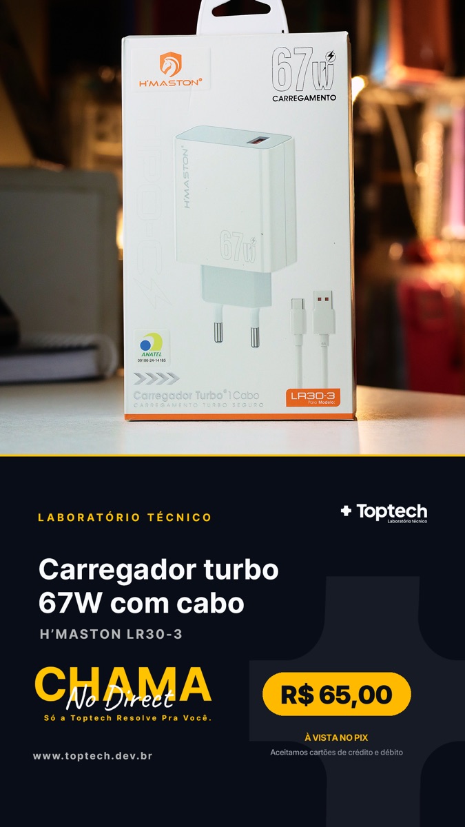 Carregador turbo 67W com cabo H'Maston