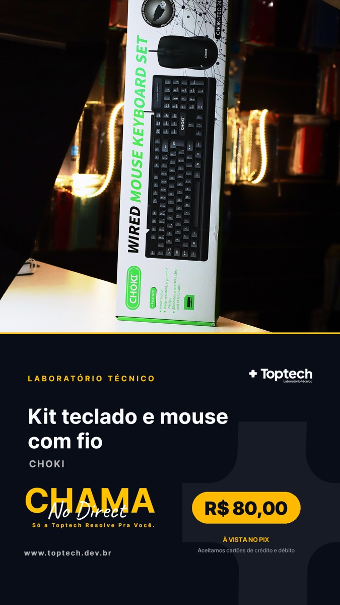 Kit teclado e mouse com fio Choki