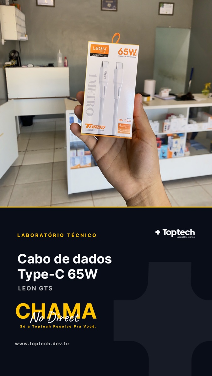 Cabo de dados Type-C 65W Leon GTS