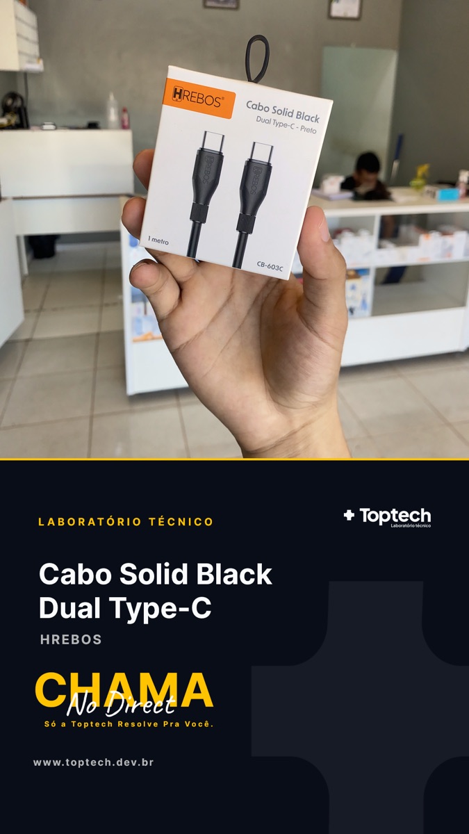 Cabo Solid Black Dual Type-C Hrebos